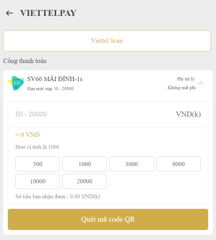Nạp tiền SV66 - Hướng dẫn nạp tiền nhanh chỉ mất 3 phút 19 Nạp tiền SV66 Viettel pay