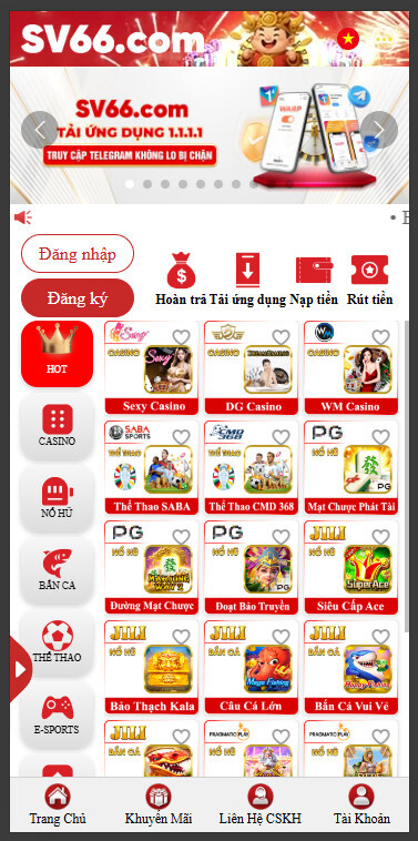 Hướng dẫn cách tải app SV66 trên điện thoại mới 2025 11 Truy cập vào trang chủ trên máy hệ điều hành android để cài đặt ứng dụng