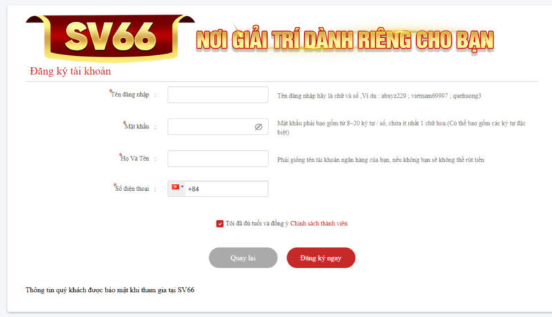 Hướng dẫn đăng ký SV66 nhanh chóng nhất 2025 13 Đăng ký SV66 ra sao?